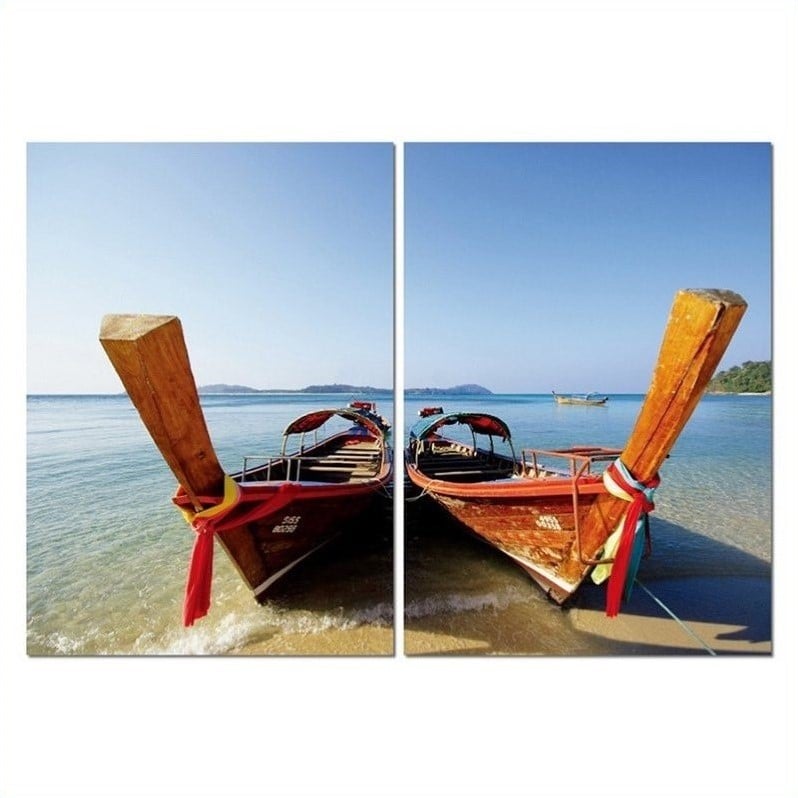 Twin Prows Mounted Print Diptych in Multicolor