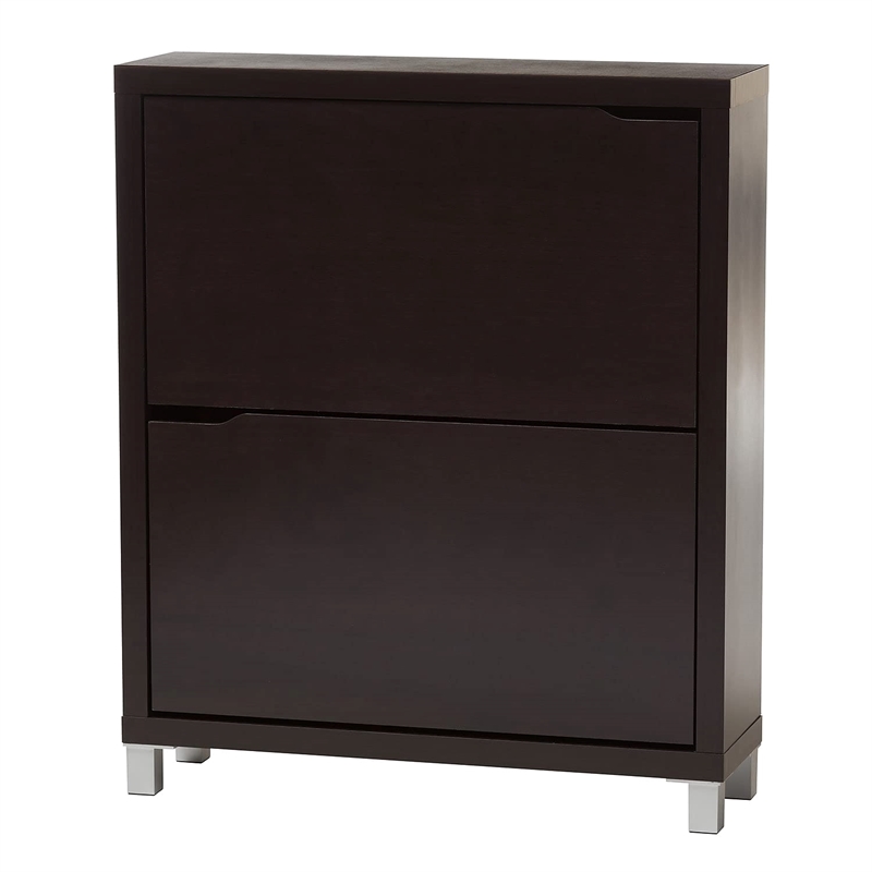 Simms Shoe Cabinet in Dark Brown