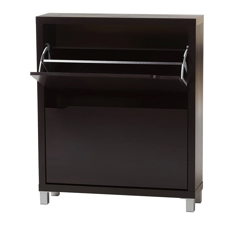 Simms Shoe Cabinet in Dark Brown