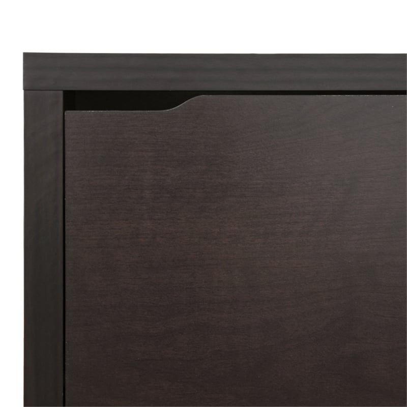 Baxton Studio Simms Modern Shoe Cabinet in Dark Brown