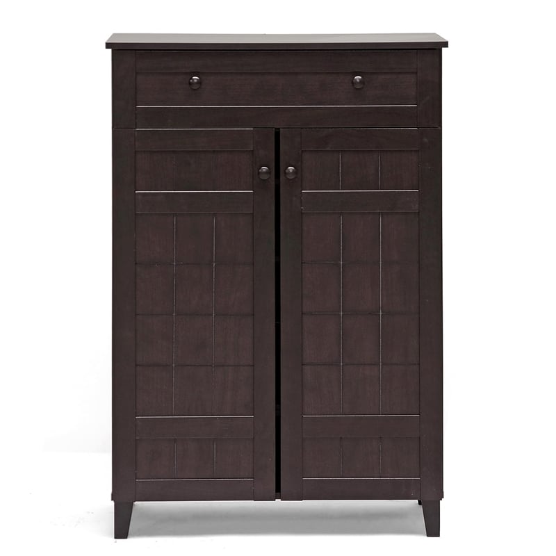 Glidden Tall Shoe Cabinet in Dark Brown