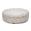 Cardiff Script Print Ottoman in Beige