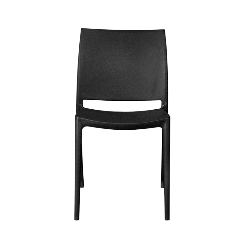 Niche Terrace Plastic Indoor/Outdoor Stacking Chair - 12 Pack - Black