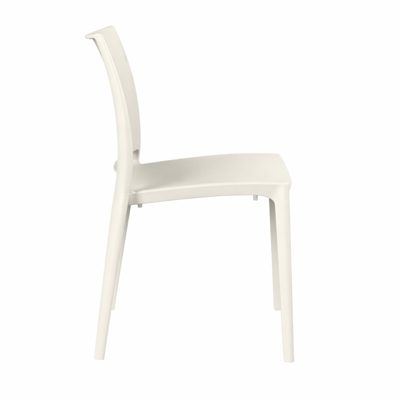 Niche Terrace Plastic Indoor/Outdoor Stacking Chair - 12 Pack - White Down