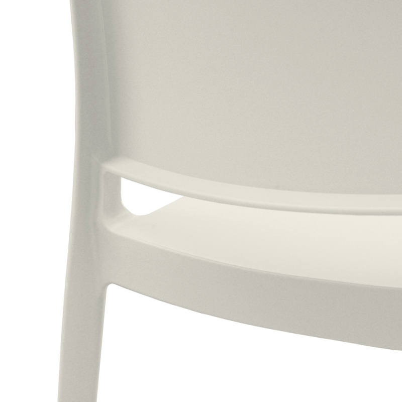 Niche Terrace Plastic Indoor/Outdoor Stacking Chair - 12 Pack - White Down
