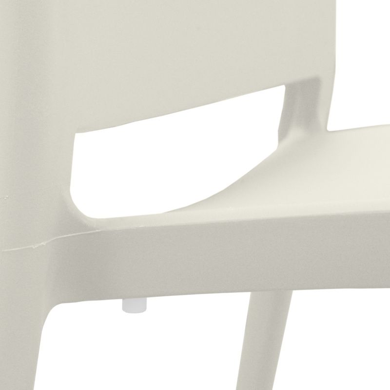 Niche Terrace Plastic Indoor/Outdoor Stacking Chair - 12 Pack - White Down