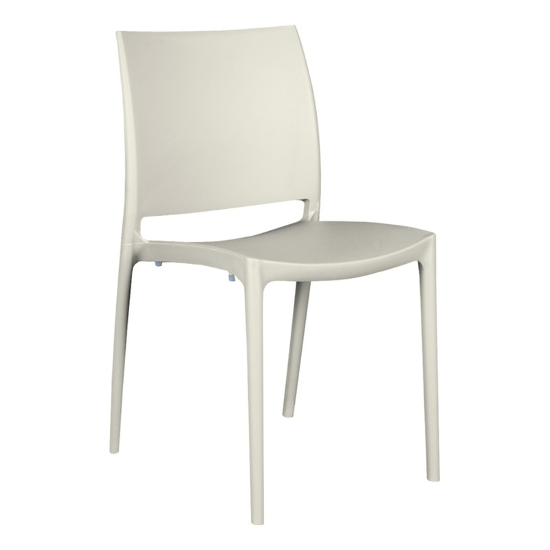 Niche Terrace Plastic Indoor/Outdoor Stacking Chair - 12 Pack - White Down