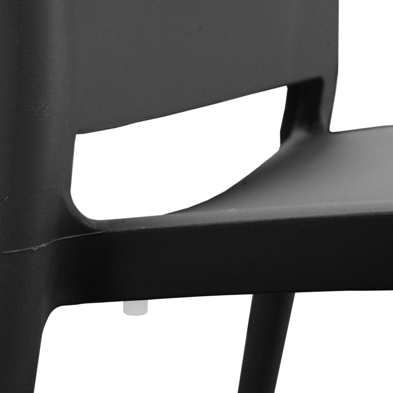 Niche Terrace Plastic Indoor/Outdoor Stacking Chair- Black