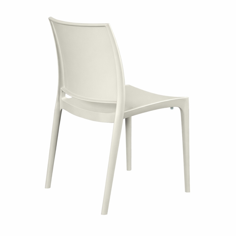Niche Terrace Plastic Indoor/Outdoor Stacking Chair - White Down