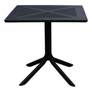 Niche Terrace 31.5&quot Square Plastic Indoor/Outdoor Bistro Table -Black