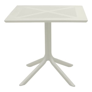 Niche Terrace 31.5&quot Square Plastic Indoor/Outdoor Bistro Table - White Down