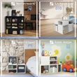 Niche Cubo Half Size Wood Stackable Storage Bookcase Shelf -3 Pack -Snow White