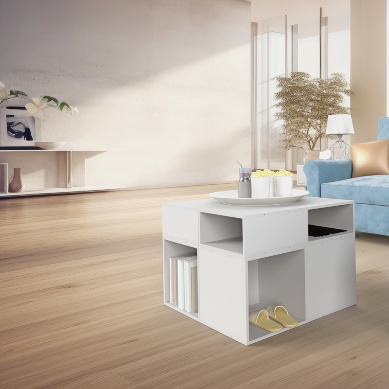 Niche Cubo Half Size Wood Stackable Storage Bookcase Shelf -3 Pack -Snow White