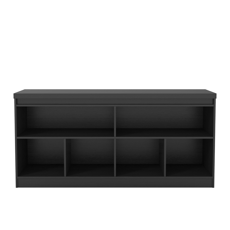 Manhattan Comfort Viennese 6-Shelf Wood Buffet Table in Matte Black
