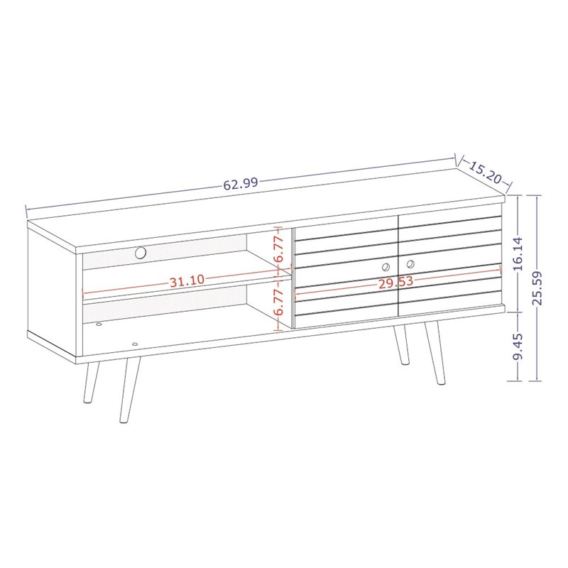 Manhattan Comfort Liberty Wood TV Stand for TVs up to 60
