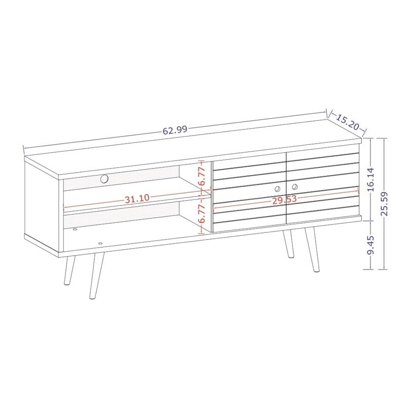 Manhattan Comfort Liberty Wood TV Stand for TVs up to 60