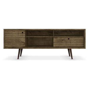 Manhattan Comfort Liberty Wood TV Stand for TVs up to 65&quot in Rustic Brown