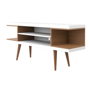 Manhattan Comfort Utopia Wood TV Stand for TVs up to 50&quot in Maple/White Gloss