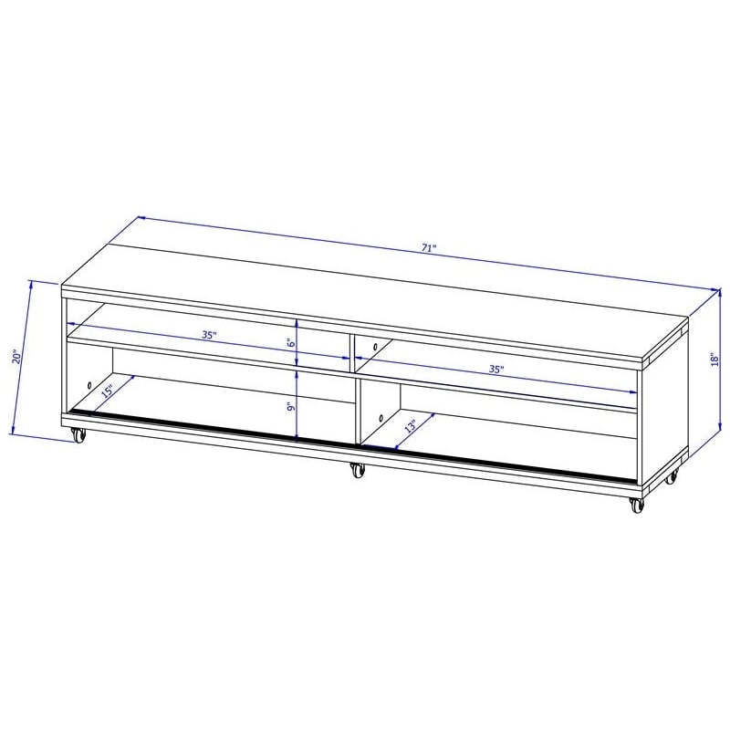 Manhattan Comfort Utopia Wood TV Stand for TVs up to 65