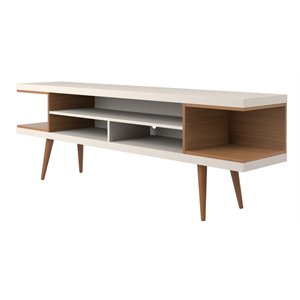Manhattan Comfort Utopia Wood TV Stand for TVs up to 65&quot in Maple/Off White