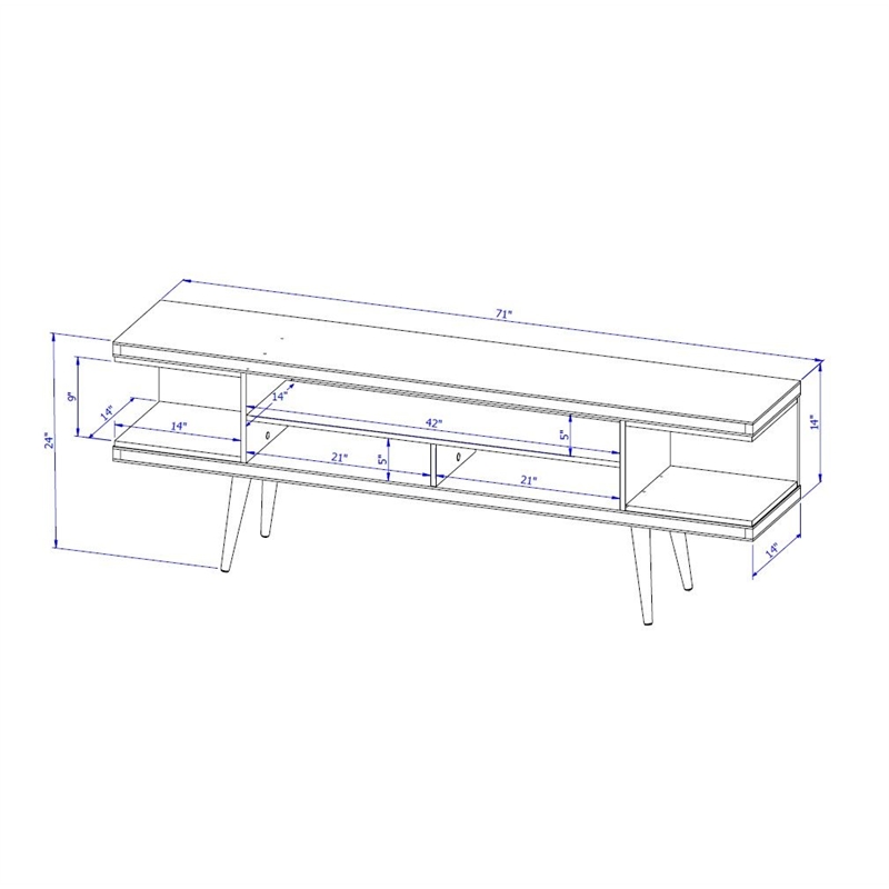 Manhattan Comfort Utopia Wood TV Stand for TVs up to 65