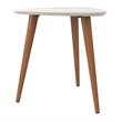 Manhattan Comfort Utopia Triangle Wood End Table in Off White