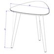 Manhattan Comfort Utopia Triangle Wood End Table in Off White