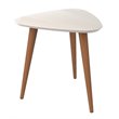 Manhattan Comfort Utopia Triangle Wood End Table in Off White
