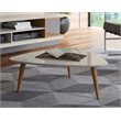 Manhattan Comfort Utopia Triangle Wood Coffee Table in Off White