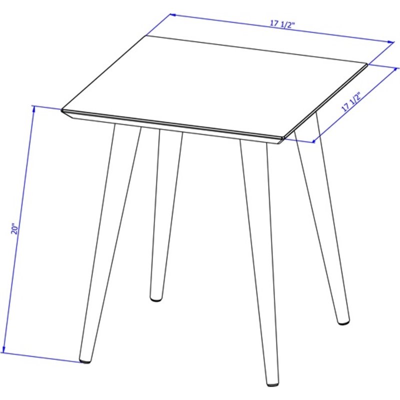 Manhattan Comfort Utopia Square Wood End Table in White Gloss