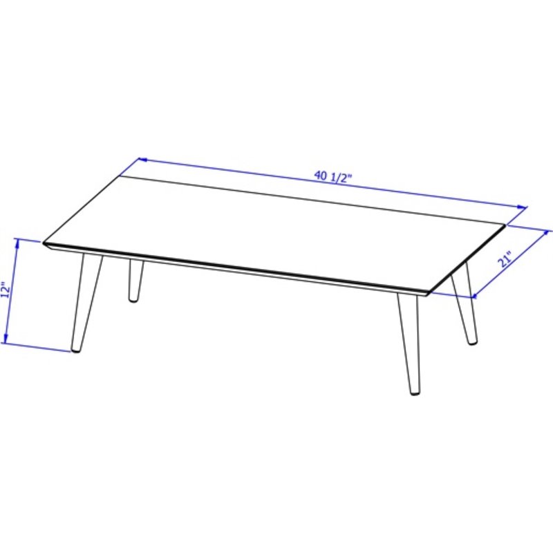 Manhattan Comfort Utopia Engineered Wood Coffee Table in White Gloss