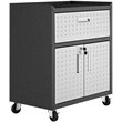 Manhattan Comfort Fortress 1-Drawer Metal Mobile Garage Cabinet in Gray