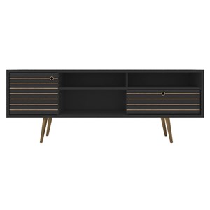 Manhattan Comfort Liberty Solid Wood TV Stand for TVs up to 65&quot in Black