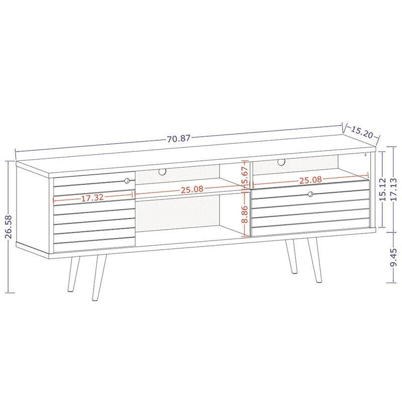 Manhattan Comfort Liberty Solid Wood TV Stand for TVs up to 65