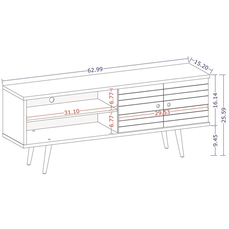Manhattan Comfort Liberty Wood TV Stand for TVs up to 60