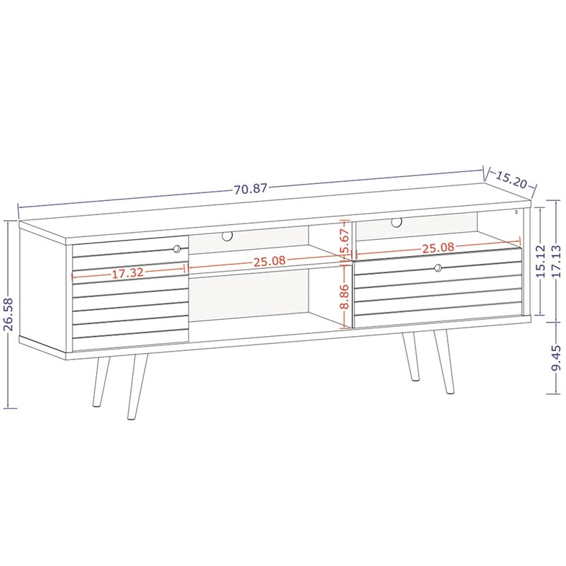 Manhattan Comfort Liberty Wood TV Stand for TVs up to 65