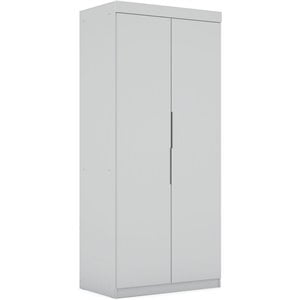 Manhattan Comfort Mulberry Wood Sectional Corner Wardrobe Closet in White