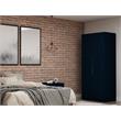 Manhattan Comfort Mulberry Wood Sectional Corner Wardrobe Closet in Blue