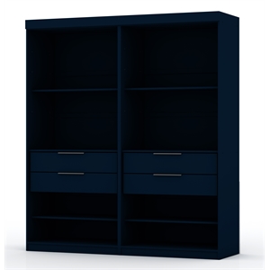 Manhattan Comfort Mulberry 2-Piece Wood Open Sectional Closet Set in Blue