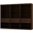 Manhattan Comfort Mulberry 3-Piece Wood Open Sectional Closet Set in Brown