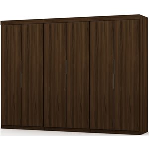 Manhattan Comfort Mulberry 3-Piece Wood Wardrobe Closet Set in Brown