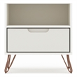 Manhattan Comfort Rockefeller 1-Drawer Wood Nightstand in Off White