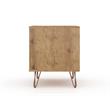 Manhattan Comfort Rockefeller Engineered Wood Nightstand in Natural/Rose Pink