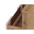 Manhattan Comfort Rockefeller Engineered Wood Nightstand in Natural/Rose Pink