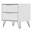 Manhattan Comfort Rockefeller 2-Drawer Engineered Wood Nightstand in White