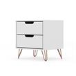 Manhattan Comfort Rockefeller 2-Drawer Engineered Wood Nightstand in White