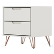 Manhattan Comfort Rockefeller 2-Drawer Wood Nightstand in Off White