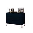 Manhattan Comfort Rockefeller 3-Drawer Wood Dresser in Midnight Blue