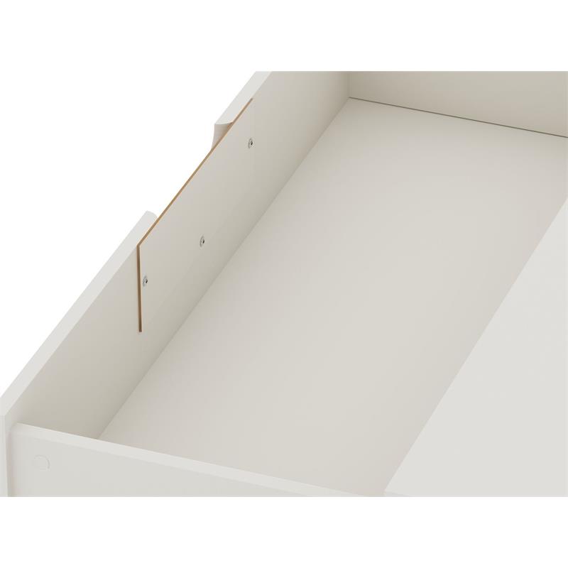 Manhattan Comfort Rockefeller Wood Dresser and Nightstand in Off White/Natural