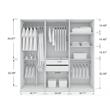 Manhattan Comfort Gramercy 3-Sectional Wood Wardrobe Armoire Closet in White